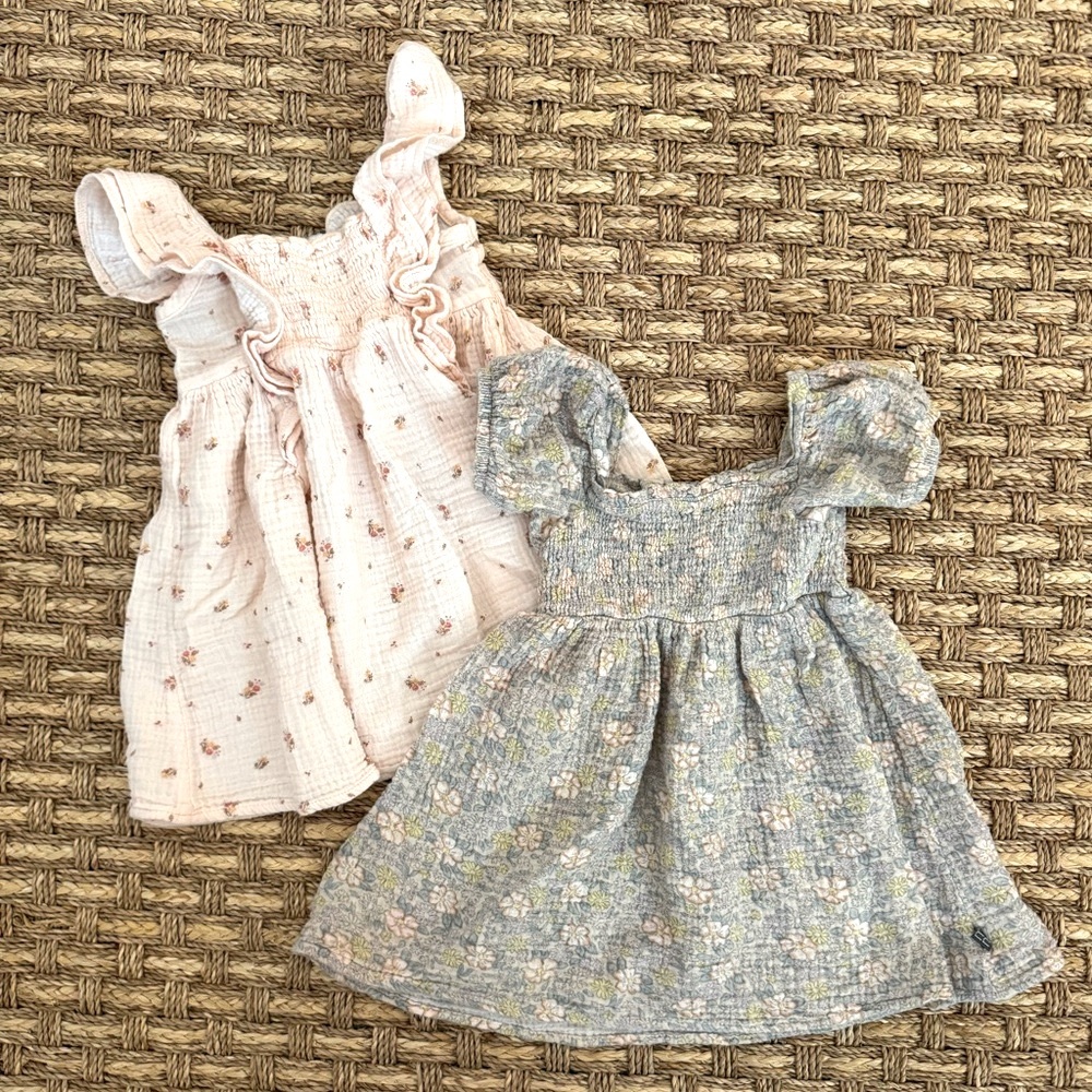 2 Linen Floral Dresses Set, Size 2T, Modern Moments by Gerber